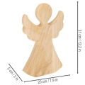 Anjo decorativo de madeira, feito de madeira natural clara, decoração de Natal, 30 cm | Floristik24.pt