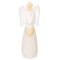 Floristik24 Estatueta de anjo com decoração de coração em branco creme, 23 cm