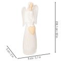 Estatueta de anjo com decoração de coração em branco creme, 23 cm | Floristik24.pt