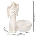 Conjunto de 3 peças com decoração de anjo para tigela, com pequena figura e suporte redondo para vela tealight de 10 cm. | Floristik24.pt