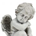 Floristik24 Figura memorial dormindo anjo cinza 16 cm 2 unidades