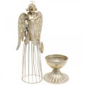 Floristik24 Figura de anjo com coração, decoração de Natal feita de metal, decoração de anjo antigo dourado Alt.38cm