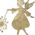 Floristik24 Anjo decorativo com dente-de-leão, decoração do Advento em metal, Anjo de Natal com aspecto antigo dourado Alt.21cm