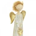 Floristik24 Figura decorativa de anjo com coração de ouro anjo de Natal 11,5 × 7,5 × 37cm