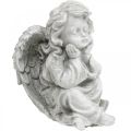Floristik24 Figura de anjo pequena decoração de túmulo figura de jardim cinza H9cm 3 pcs