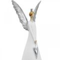 Floristik24 Figura decorativa do anjo branco com coração. Decoração de Natal Alt.31,5 cm conjunto de 2