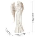 Estatueta de anjo em pé, em oração, para decoração, 36 cm | Floristik24.pt