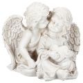 Floristik24 Escultura de anjos para decoração infantil, casal de anjos com coração, 24 cm