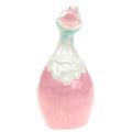 Floristik24 Ganso de Páscoa de cerâmica rosa, branco H 11,5cm 4pcs