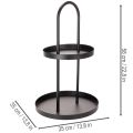 Bandeja decorativa redonda de metal com dois níveis, 58 cm | Floristik24.pt