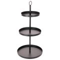 Floristik24 Suporte de servir redondo de metal com três níveis para decoração de mesa em vários níveis, 61 cm