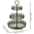 Suporte de servir de metal com três níveis, verde, decoração de pinheiro, redondo, 49 cm | Floristik24.pt