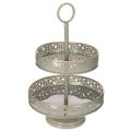 Floristik24 Bandeja decorativa de dois andares com alça, motivo de estrela, 49 cm