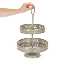 Bandeja decorativa de dois andares com alça, motivo de estrela, 49 cm | Floristik24.pt