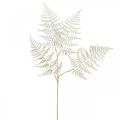 Floristik24 Samambaia de folha decorativa, planta artificial, ramo de samambaia, folha de samambaia decorativa branca L59cm