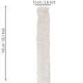 Fita decorativa branca e fofa, rolo de pele sintética, 10x140cm, 3 peças | Floristik24.pt
