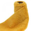 Floristik24 Fita de pele de pele sintética amarela para corredor de mesa de artesanato 15 × 150cm