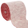 Floristik24 Fita de feltro, 100% lã, bicolor, para usar como porta-panelas, fita de feltro branca/vermelha, 15 cm x 5 m