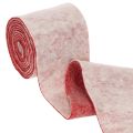 Fita de feltro, 100% lã, bicolor, para usar como porta-panelas, fita de feltro branca/vermelha, 15 cm x 5 m | Floristik24.pt