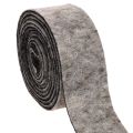 Floristik24 Fita de feltro, alça para panela, 100% lã, cinza/preto, 7,5 cm de largura, 5 m de comprimento