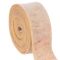 Floristik24 Suporte para panelas em feltro bicolor, feito de pura lã, laranja/multicolorido, 7,5 cm de largura, 5 m de comprimento.