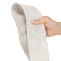 Fita de feltro bicolor, branca/cinza, feita de 100% lã, 7,5 cm de largura, 5 m de comprimento. | Floristik24.pt