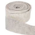 Fita de feltro bicolor, branca/cinza, feita de 100% lã, 7,5 cm de largura, 5 m de comprimento. | Floristik24.pt