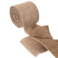 Fita de feltro de lã bicolor, vendida por metro, para projetos criativos, marrom/branco, 15 cm x 5 m | Floristik24.pt