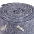 Floristik24 Fita de feltro fita de lã tecido decorativo penas azuis feltro de lã 15cm 5m