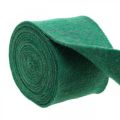 Floristik24 Fita de feltro, fita adesiva, feltro de lã verde, dourado cintilante 15cm 5m