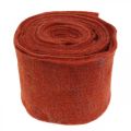 Floristik24 Fita de feltro, fita adesiva, feltro de lã vermelho, dourado cintilante 15cm 5m