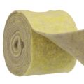 Floristik24 Fita de feltro fita de lã fita pote fita decorativa cinza amarelo 15cm 5m
