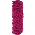 Floristik24 Fio de feltro fio de lã rosa 20m