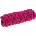 Floristik24 Fio de feltro fio de lã rosa 20m