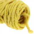 Floristik24 Fio de feltro lã de ovelha fio de juta amarelo L20m
