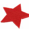 Floristik24 Estrela de feltro vermelha 4cm 72pcs