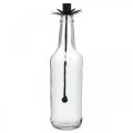 Floristik24 Castiçal para garrafa de vidro preto, metal Ø6,5cm H25,5cm