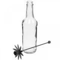 Floristik24 Castiçal para garrafa de vidro preto, metal Ø6,5cm H25,5cm