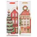 Sacola de presente em formato de garrafa, casinha de Natal e árvore de Natal de 36 cm (2 peças) | Floristik24.pt