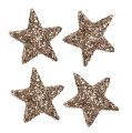 Floristik24 Estrelas de glitter 2,5 cm champanhe 96 peças