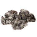 Floristik24 Lã de ovelha decorativa, lã natural cinza mesclada, solta, 250g
