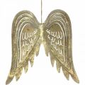 Floristik24 Asas de anjo de decoração de Natal, decoração de metal, asas para pendurar douradas, aparência antiga A 29,5 cm L 28,5 cm