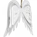 Floristik24 Asas de anjo para pendurar, decoração de Natal, pingentes de metal branco Alt.11.5cm L11cm 3pcs