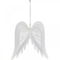 Floristik24 Asas para pendurar, decoração do Advento, asas de anjo em metal Branco Altura 29,5cm L 28,5cm
