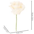 Rosa artificial, cor creme, flor de 10 cm no caule, 100 unidades. | Floristik24.pt