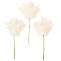 Rosa artificial, cor creme, flor de 10 cm no caule, 100 unidades. | Floristik24.pt