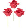 Floristik24 Rosa vermelha artificial com haste, 5 cm, 100 unidades