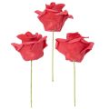 Rosa vermelha artificial com haste, 5 cm, 100 unidades | Floristik24.pt