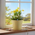 Vaso de metal, amarelo pastel, Ø16cm A14cm | Floristik24.pt