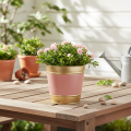 Vaso de metal para plantas/flores, Ø13cm A12cm, conjunto com 4 peças | Floristik24.pt